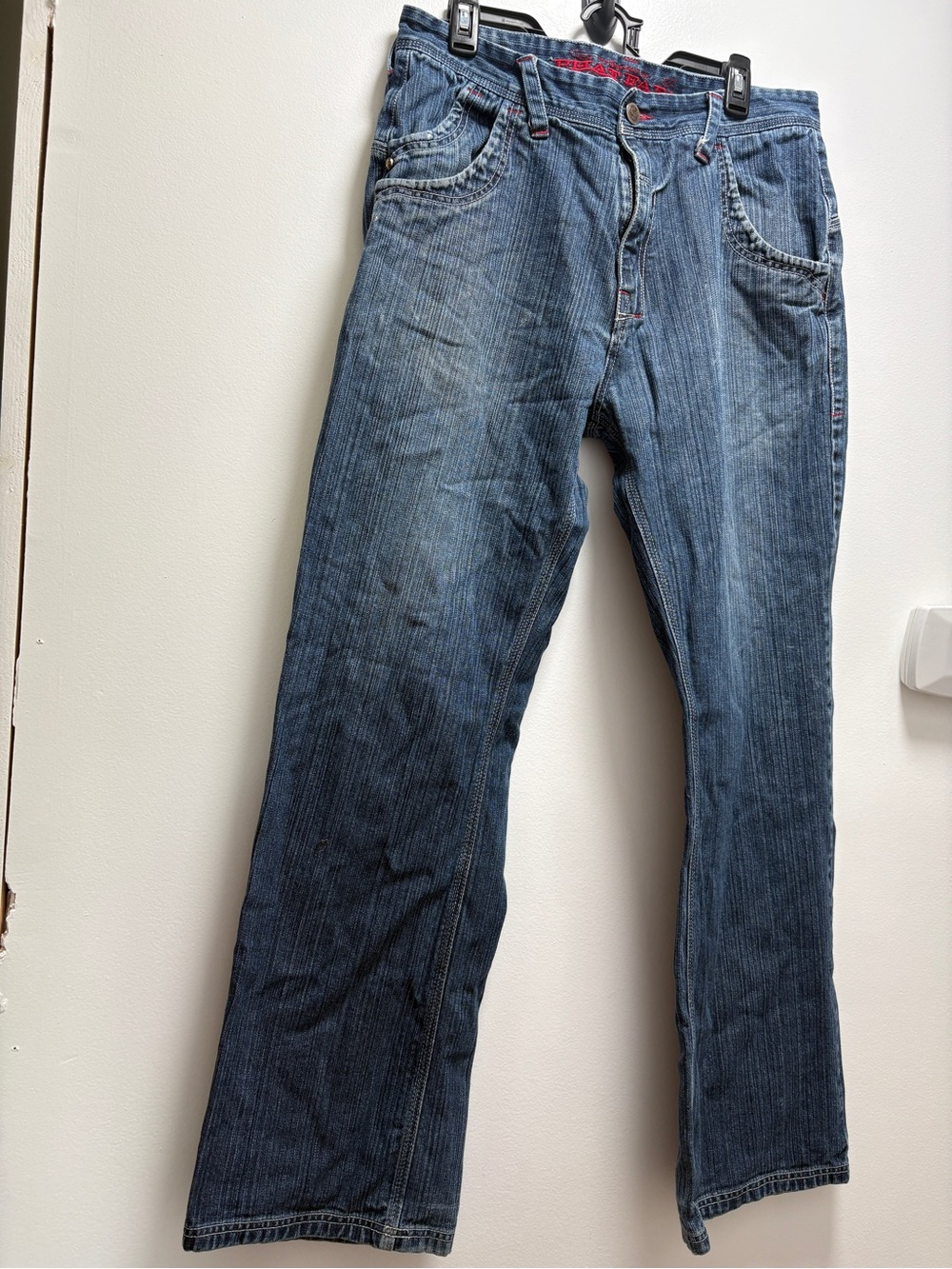 Phat Farm Men's Bootcut Jeans in Faded Blue